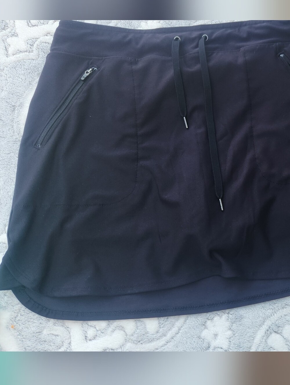 tek gear Black Athletic Drawstring Skort with Zipper Pockets Medium EC